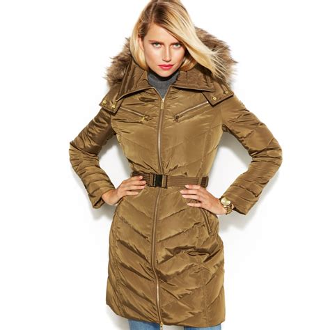 michael kors faux-fur-trim down coat lowest price|Michael Michael Kors Faux.